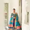 Purple Dola Silk Lace Work Kalamkari Print Lehenga Choli
