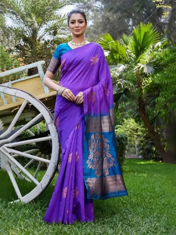 KPR 257 Purple Soft Lichi Silk Saree with Lace Work & Lace Border. Now at just ₹1349. Delivery 4-6 Working Days. Shop now. | Bollywood Sarees, Creative Sarees, Designer Sarees, Embroidered Sarees, Ethnic Saree, Modern Digital sarees, Party Wear Sarees, Sarees