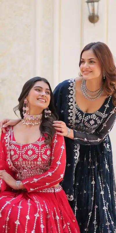 Ram 085 Red Color Fox Georgette Lehenga Choli with Embroidery Work. Grab it for ₹3049. Delivery 4-6 Working Days. Shop now. | Bollywood Lehenga, Creative Lehenga, Designer Lehenga, Embroidered Lehenga, Lehenga, Party Wear Lehenga