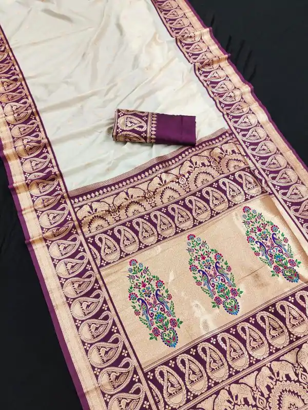 MB 1213 Wine Color Banarasi Saree with Zari Work & Lace Work. Wedding, Party, Festive, Events, Festive Deal ₹2099. Delivery 4-6 Working Days. Shop now. | Bollywood Sarees, Creative Sarees, Designer Sarees, Embroidered Sarees, Ethnic Saree, Modern Digital sarees, Party Wear Sarees, Sarees