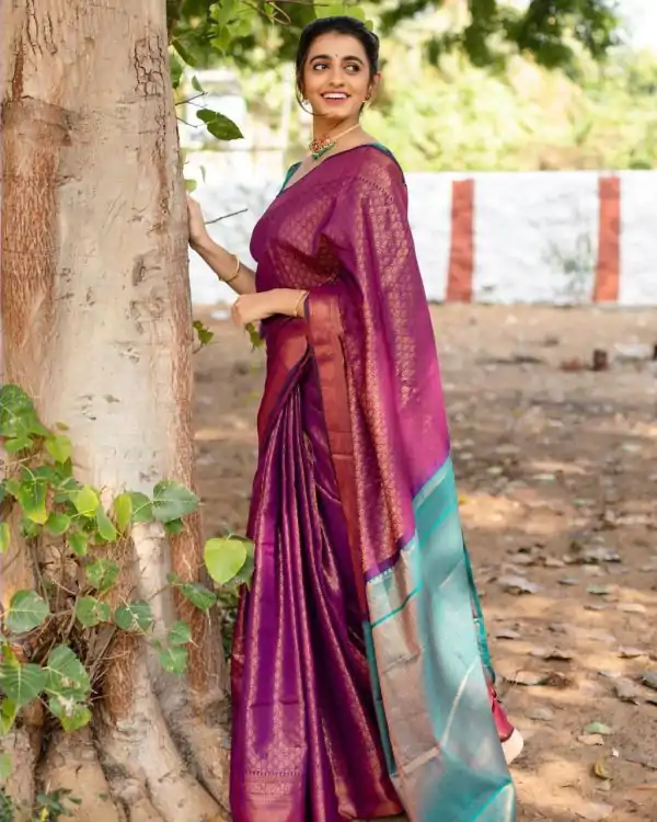 KPR 207 Wine Color Soft Lichi Silk Saree with Lace Work & Lace Border. Get it for ₹1299. Delivery 4-6 Working Days. Shop now. | Bollywood Sarees, Creative Sarees, Designer Sarees, Embroidered Sarees, Ethnic Saree, Modern Digital sarees, Party Wear Sarees, Sarees