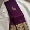 Wine Soft Lichi Silk Lace Zari Work Saree